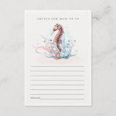 Onderwater Zeepaardjes Advies voor Moeder Baby Sho Informatiekaartje (Voorkant)