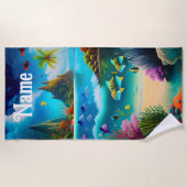 Onderwater Zeevisstrand, pool handdoek (Voorkant)