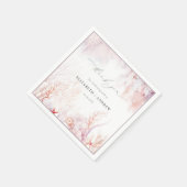 Onderwater Zeewier | Schelpen Aquarel Bruiloft Servet (Hoek)