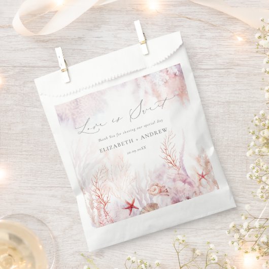 Onderwater zeewier | Seashell Waterverf Wedding Bedankzakje (Geknipt)