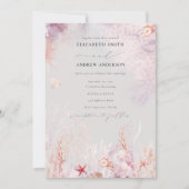 Onderwater zeewier | Seashell Waterverf Wedding Kaart (Voorkant)