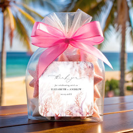 Onderwater zeewier | Seashell Waterverf Wedding Vierkante Sticker