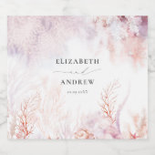 Onderwater zeewier | Seashell Wedding Sparkling Wijnetiket (Enkel label)