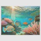 Onderwater Zonneschijn & Tangs, Ontwerp 4 Weefseld Tissuepapier (Voorkant)