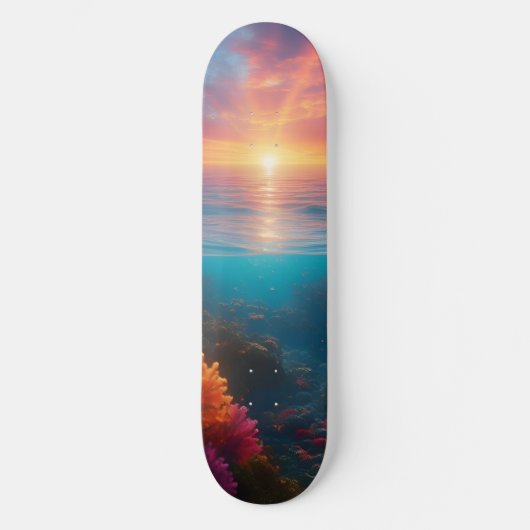 Onderwater Zonsondergang Tropisch 1 Persoonlijk Skateboard (Voorkant)