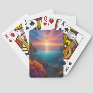 Onderwater Zonsondergang Tropisch 1 Pokerkaarten