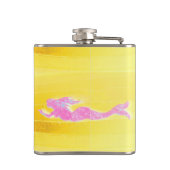 onderwater zwembad roze zeemeermin heupfles (Achterkant)