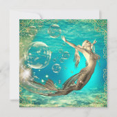 Onderwater Zwemmen Fantasy Mermaid Flat Kaart (Voorkant)