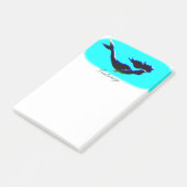onderwater zwemmen zwarte zeemeermin post-it® notes (Schuin)
