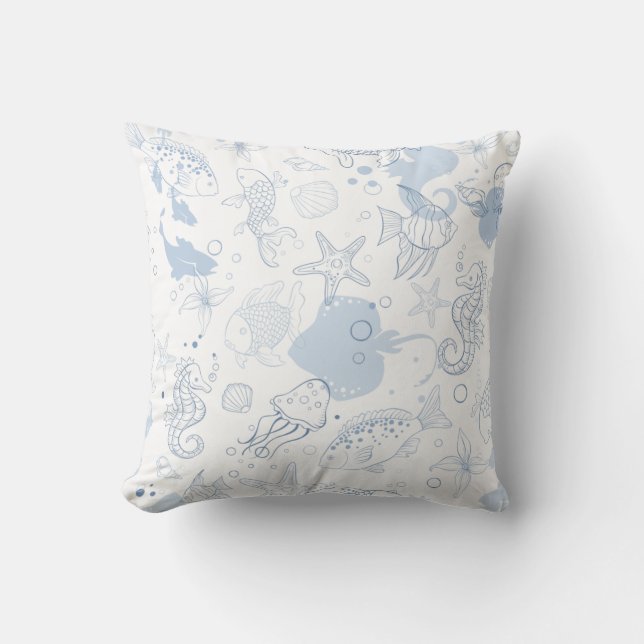 Onderwaterafdruk Pillow, kustdecor Kussen (Voorkant)