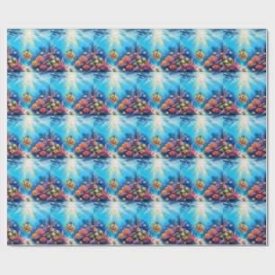 Onderwateraquarium Aangepaste naam verjaardag Cadeaupapier
