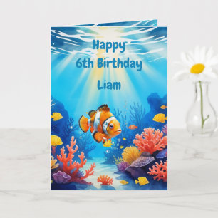 Onderwateraquarium Aangepaste naam verjaardag Kaart