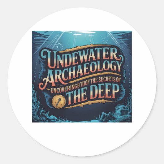 onderwaterarcheologie ronde sticker (Voorkant)