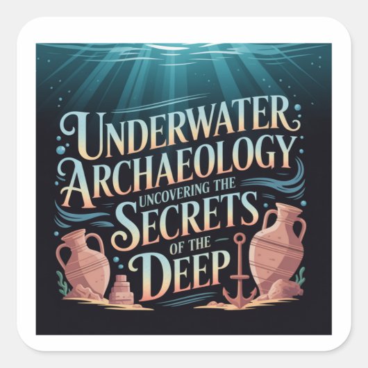 onderwaterarcheologie vierkante sticker (Voorkant)