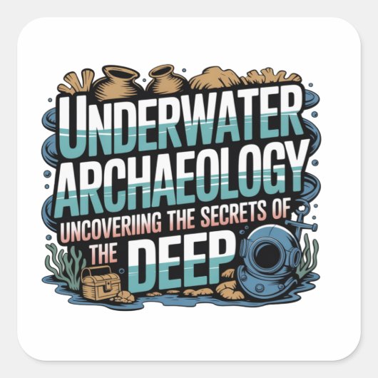 onderwaterarcheologie vierkante sticker (Voorkant)