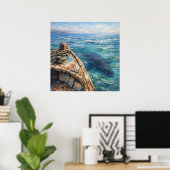 Onderwaterbezoeker - Kunst in pastelstijl schilder Poster (Thuiskantoor)