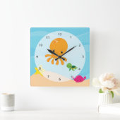 Onderwaterdieren Vierkante Klok (Huis)