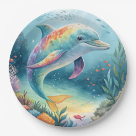 onderwaterdolfijn papieren bordje