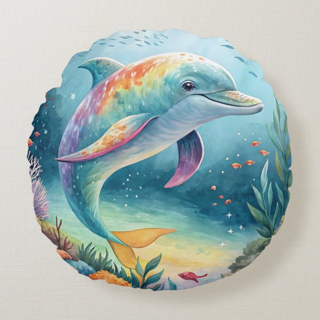 onderwaterdolfijn rond kussen (Voorkant)