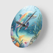 onderwaterdolfijn ronde klok (Hoek)