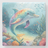 onderwaterdolfijn stenen onderzetter (Voorkant)