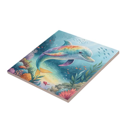 onderwaterdolfijn tegeltje (Zijkant)