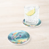 onderwaterdolfijn zandsteen onderzetter (Zijkant)