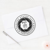 Onderwaterfotograaf van de Amerikaanse marine PH D Ronde Sticker (Envelop)