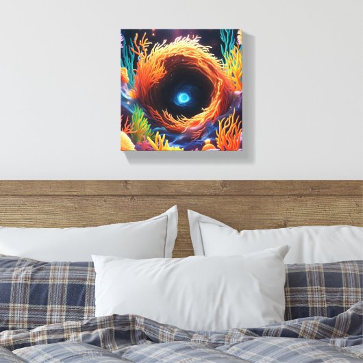 onderwaterkoraalvortex canvas afdruk (Insitu (Slaapkamer))