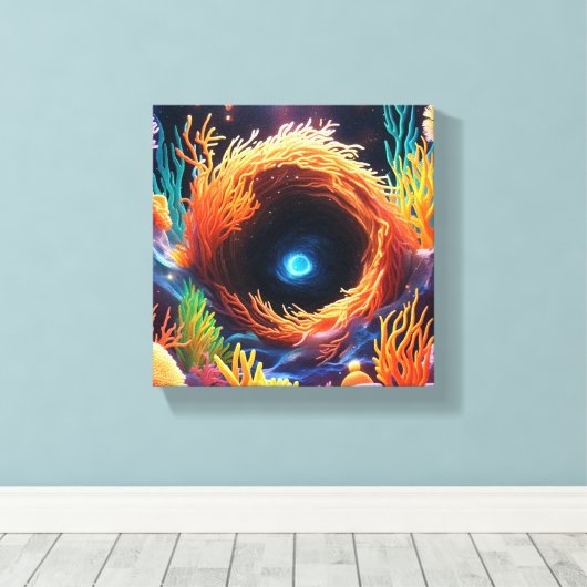 onderwaterkoraalvortex canvas afdruk (Insitu (Houten vloer))