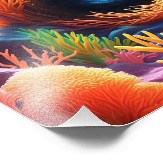 onderwaterkoraalvortex foto afdruk (Hoek)