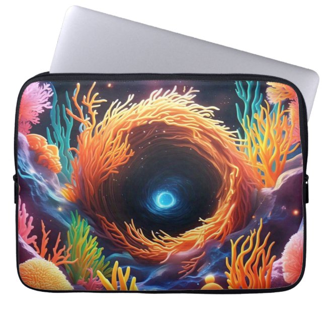 onderwaterkoraalvortex laptop sleeve (Voorkant)