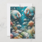 Onderwaterkunst van vis en koraal in acryl aankondiging (Achterkant)