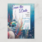 Onderwaterkunst van vis en koraal in acryl aankondigingskaart (Voorkant)