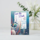 Onderwaterkunst van vis en koraal in acryl aankondigingskaart (Staand voorkant)