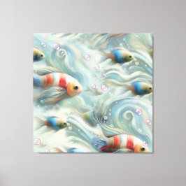 Onderwaterkunst van vis en koraal in acryl canvas afdruk