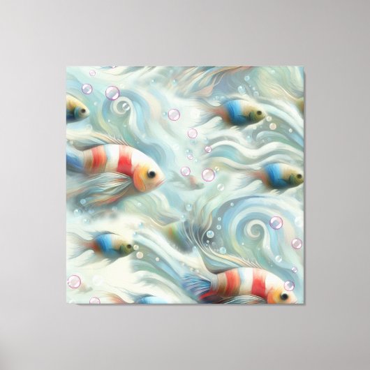 Onderwaterkunst van vis en koraal in acryl canvas afdruk (Voorkant)