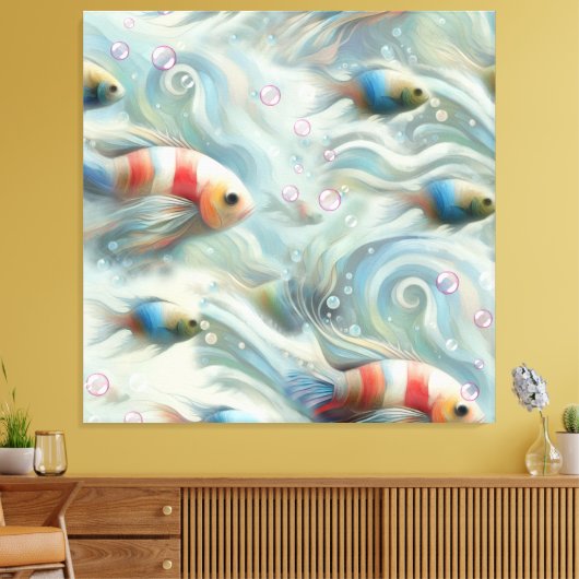 Onderwaterkunst van vis en koraal in acryl canvas afdruk (Insitu (Woonkamer))