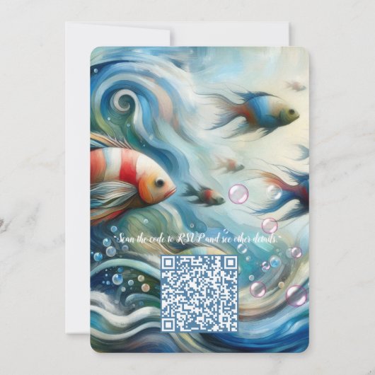 Onderwaterkunst van vis en koraal in acryl kaart (Achterkant)