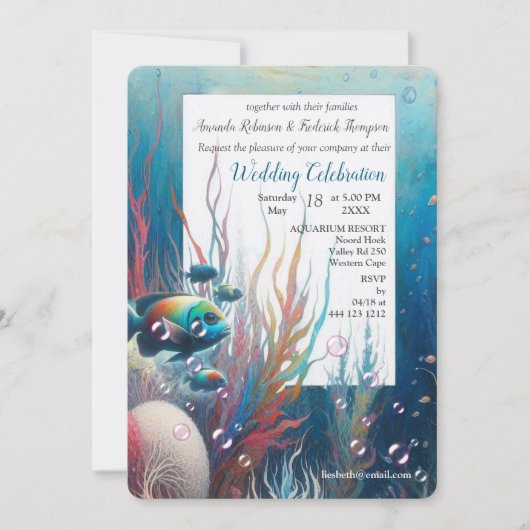 Onderwaterkunst van vis en koraal in acryl kaart (Voorkant)