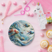 Onderwaterkunst van vis en koraal in acryl papieren bordje (Feest)