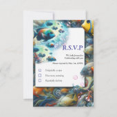 Onderwaterkunst van vis en koraal in acryl RSVP kaartje (Voorkant)
