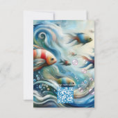 Onderwaterkunst van vis en koraal in acryl RSVP kaartje (Achterkant)