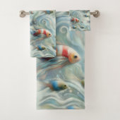 Onderwaterkunst van vis en koraal in acrylverf bad handdoek (Insitu)