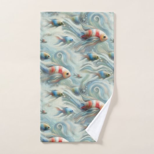 Onderwaterkunst van vis en koraal in acrylverf bad handdoek (Handdoek)