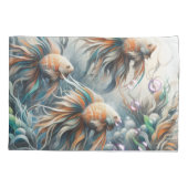 Onderwaterkunst van vis en koraal in acrylverf kussensloop (Achterkant)