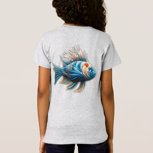 Onderwaterkunst van vis en koraal in acrylverf t-shirt (Achterkant)