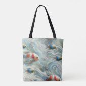 Onderwaterkunst van vis en koraal in acrylverf tote bag (Achterkant)