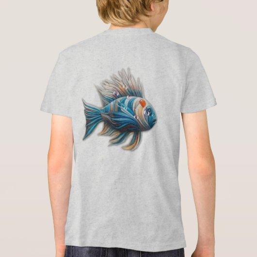 Onderwaterkunst van vissen en koralen in acrylverf Tri-Blend shirt (Achterkant)