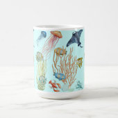 Onderwaterkwallen en oceaanvissen koffiemok (Center)